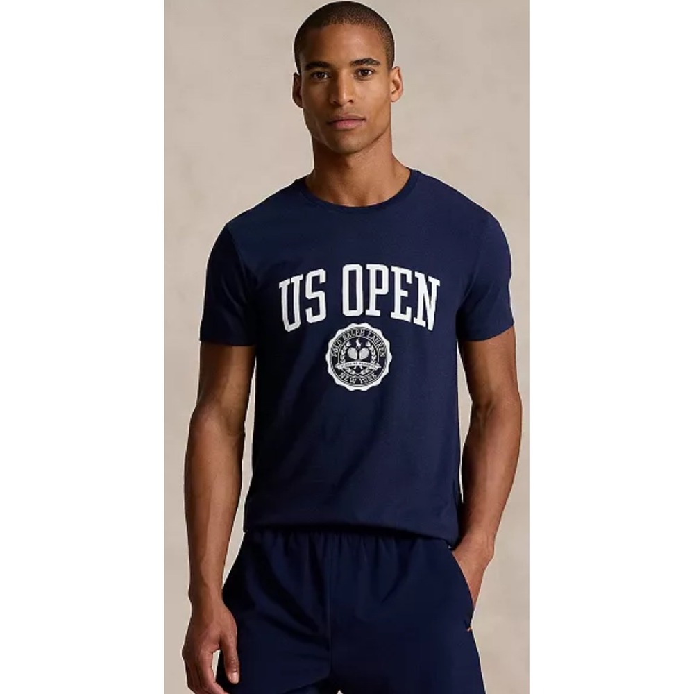 Polo Ralph Lauren Mens US Open Tennis T Shirt Navy Blue Classic Fit Cotton M